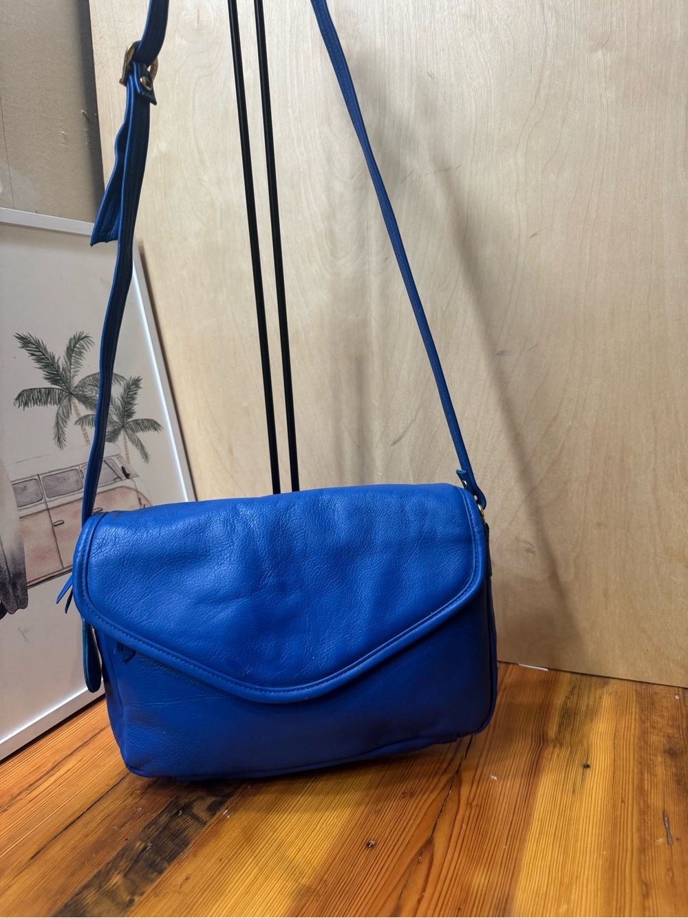 Glorious Genuine Blue Leather Crossbody Bag - Ladies Shoulder Bag